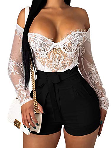 Ruffle Bow Tie High Waist Shorts