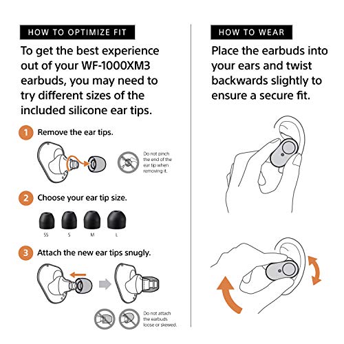 Sony WF-1000XM3 Noise Cancelling Earbuds with Alexa, Black