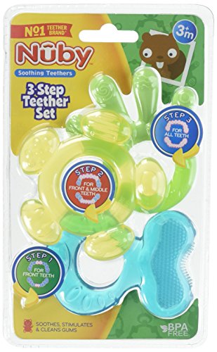 Nuby 3 Step Soothing Teether Set, BPA-Free