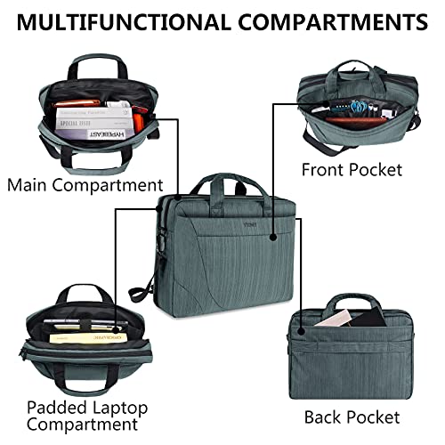 17 Inch Laptop Bag, Water Resistant Computer Bag with USB Port for Men, TSA Large Laptop Briefcase for Business Travel School, Messenger Bag with Shoulder Strap Fits Up to 17.3 In Laptops Notebook