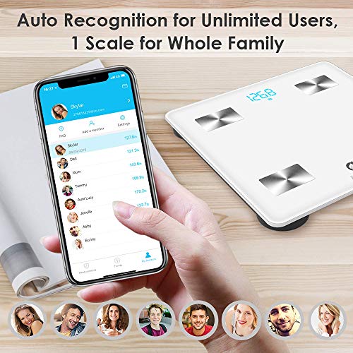 Arboleaf Smart Bathroom Scale - Body Weight, Fat & BMI Monitor