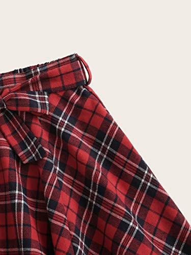 SOLY HUX Girl's Plaid High Waist Flared Mini Skater Skirt
