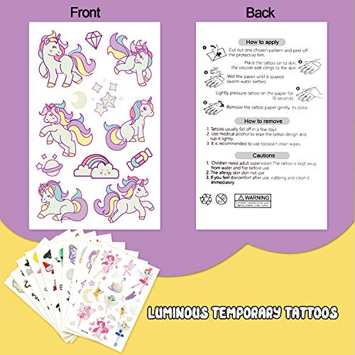 PARTYWIND Luminous Temporary Tattoos for Kids
