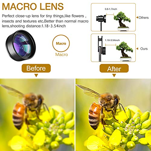 Upgraded 3-in-1 Phone Lens Kit with Fisheye, Macro, and Wide Angle Lenses