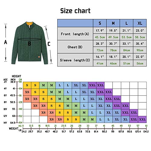 Kid Nation Boys' Full Zip Cardigan Sweater, Green