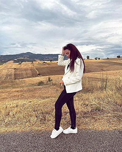 Paitluc Women's White Blazer with Pocket