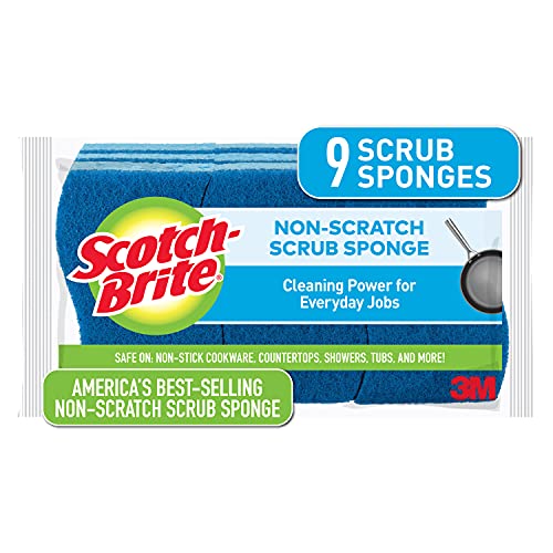 9-Pack Non-Scratch Scrub Sponges for Kitchen Use