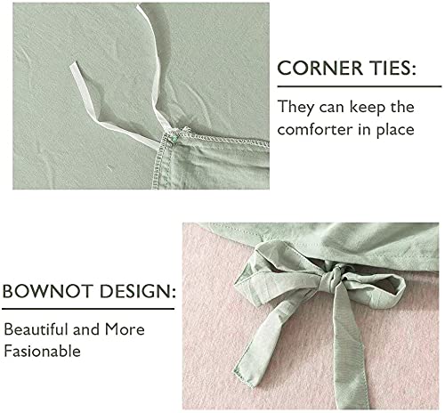 Annadaif Green Bowknot Duvet Cover Set (Queen)
