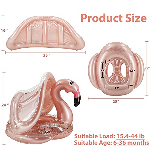 Flamingo Swimming Ring with canopy