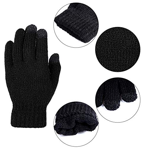 Cooraby Kids Touchscreen Gloves, 2 Pairs