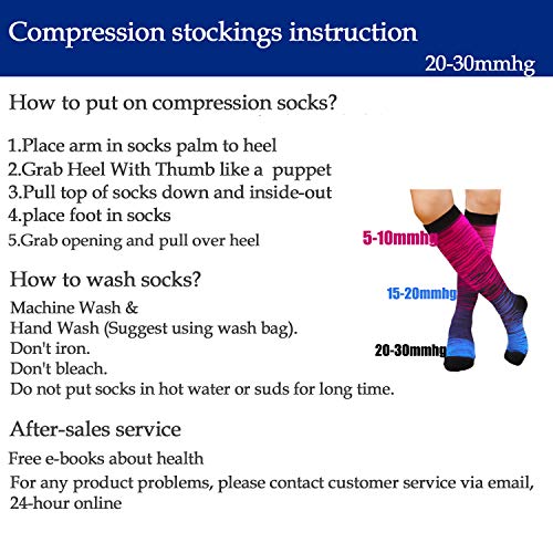 Graduated Compression Knee High Socks, 5 Pairs