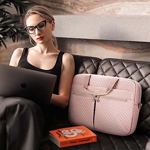17.3 Inch Laptop Bag,BAGSMART Briefcase for Women Computer Messenger Bag Office Travel Business,Pink