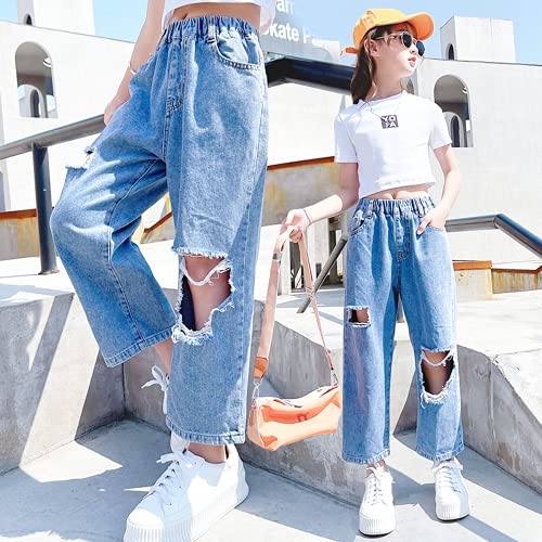 Ripped Denim Pants for Girls