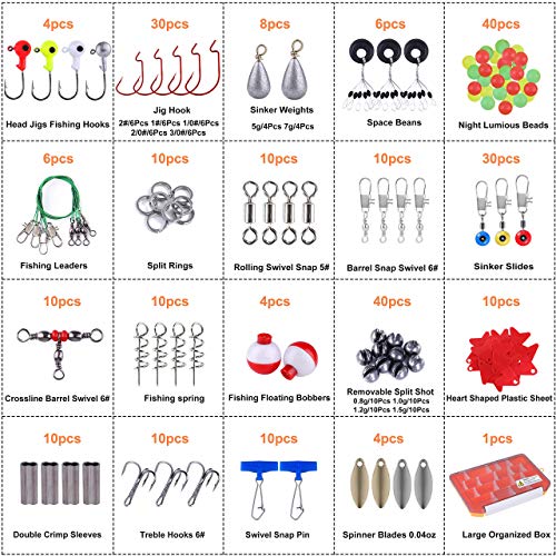 Fishing Accessories Kit - 263pcs Tackle Box for Freshwater and Saltwater Fishing by PLUSINNO