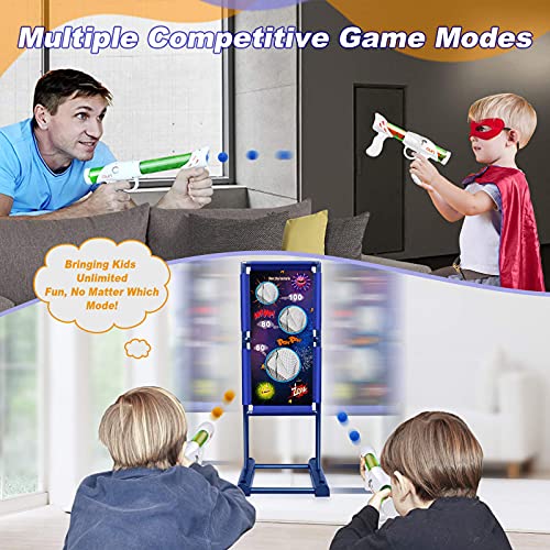Kaufam Gun Toy Gift for Kids - Moving Shooting Target with 2 Blaster Guns and 18 Foam Balls