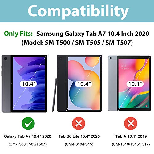 [2 Pack] ProCase Galaxy Tab A7 10.4 2020 Screen Protector T500 T505 T507, Tempered Glass Screen Film Guard for 10.4 Inch Galaxy Tab A7 2020 Tablet SM-T500 SM-T505 SM-T507