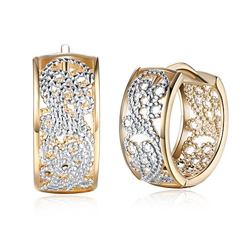 Dainty Gold Silver Filigree Hoop Earrings