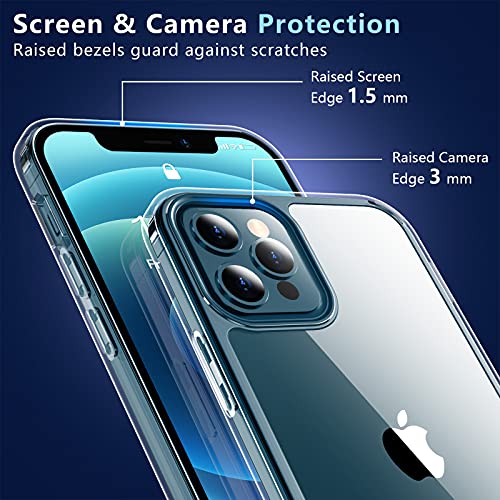 Temdan Clear Shockproof Case for iPhone 12/12 Pro