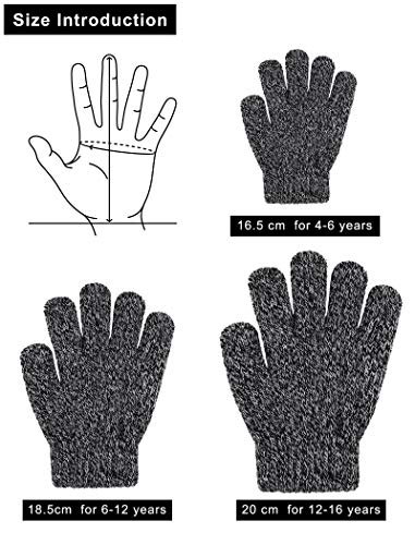 Cooraby Kids Winter Gloves, 3 Pairs