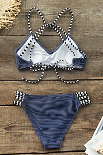CUPSHE Ribbed Strappy Bikini Set