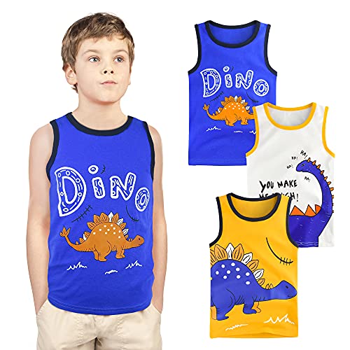 ZukoCert Boys Dinosaur Tank Tops 3 Pack