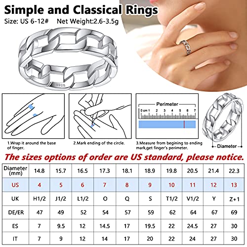 Silvora Sterling Silver Cuban Knot Link Chain Ring