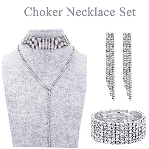 Bridal Rhinestone Jewelry Set (Silver)