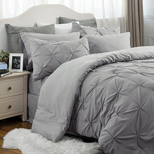 Bedsure Pintuck Queen Bed Set