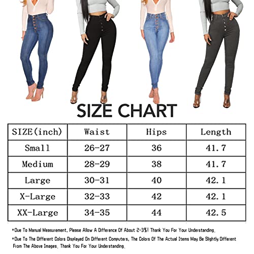 KUNMI Women's High Waist Skinny Jeans