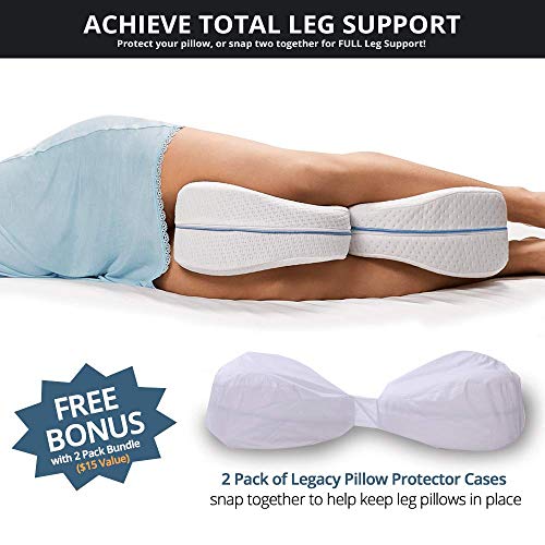 Contour Legacy Leg & Knee Foam Support Pillow - Soothing Pain Relief for Sciatica, Back, Hips, Knees, Joints - As Seen on TV