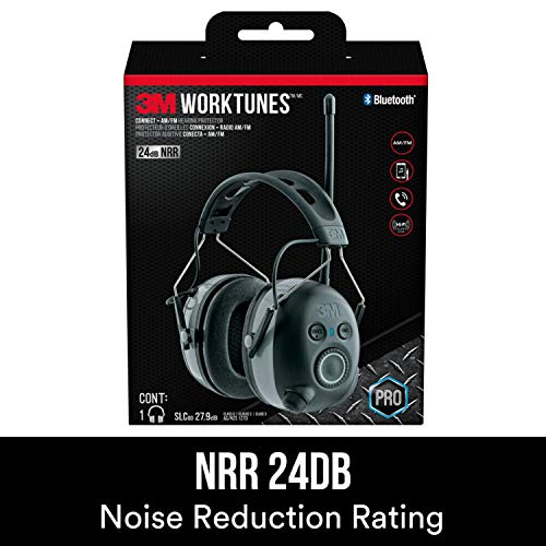 3M WorkTunes Connect+ AM/FM Hearing Protector with Bluetooth