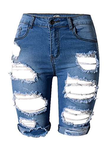 Distressed High Waist Short Jeans