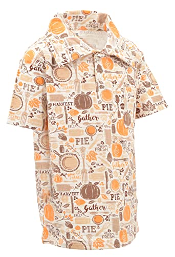Unique Baby Boys Gather Pumpkin Thanksgiving Polo Shirt