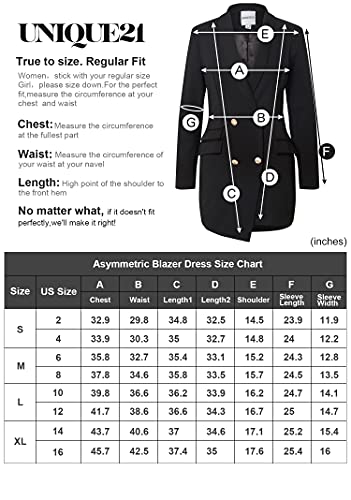 UNIQUE21 Women's Asymmetric Blazer Dress