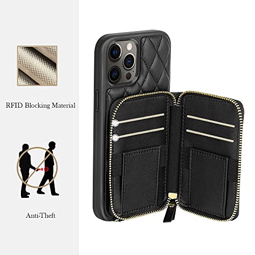 iPhone 12 Pro Max Wallet Case with Crossbody Strap