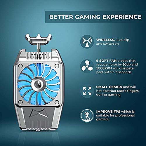 Mobile Phone Cooler with LED Light for Gaming and Videos
