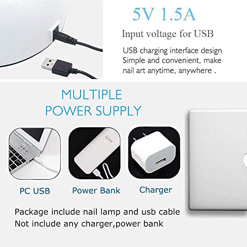 UV LED Nail Lamp, Nail UV Light Nail Dryer Portable Manicure Kit UV Gel Nail Light with Timer/Sensor/LCD Display/USB Design Nails Polish Dryer Pro Nail Lamp for UV Resin and UV LED Gel Polishes