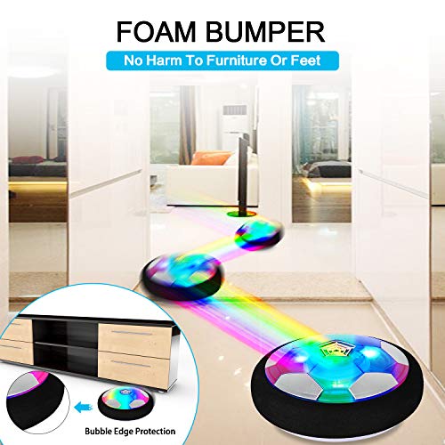 Hover Soccer Ball Set with 2 Goals, LED Lights and Foam Bumper