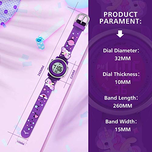 3D Cartoon Digital Waterproof Watch (Girls, Ages 3-12)