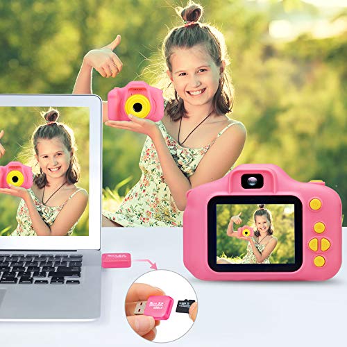 Desuccus Kids Camera Toys for Girls with 5 Games & 32GB SD Card - Pink