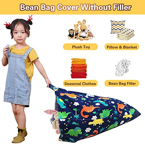 Jorbest Dinosaur Bean Bag Chair Cover for Stuffed Animal Storage