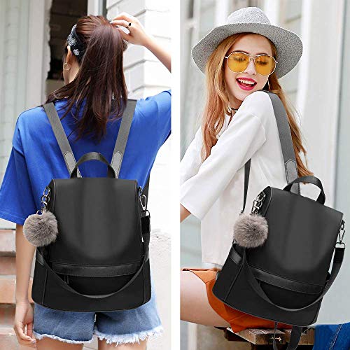 Fashionable Black Nylon Backpack Purse