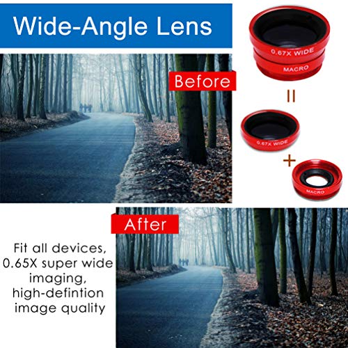 KINGMAS 3-in-1 Camera Lens Kit for Smartphones - Fish Eye, Wide-Angle, and Macro Lens