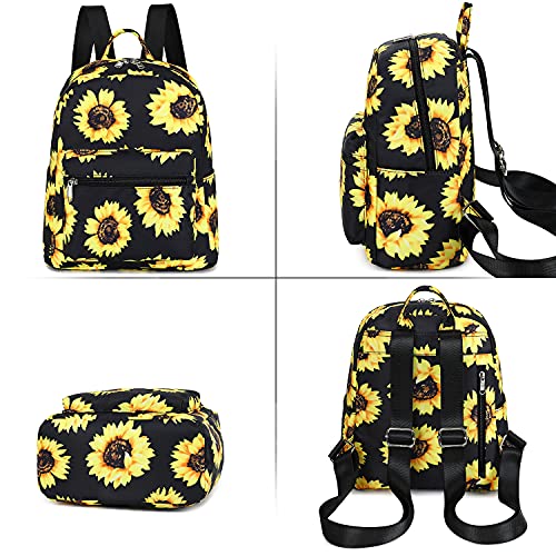 Small Black Sunflower Backpack Purse