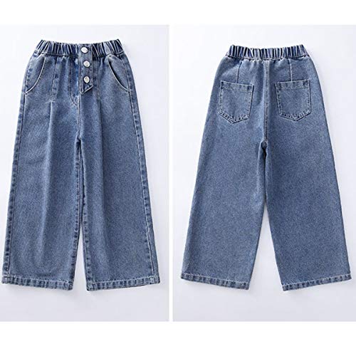 Washed Elastic Waist Jeans for Girls