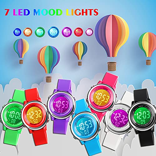 Kids Waterproof Digital Sport Watch (Girls/Boys, LED Alarm Stopwatch)