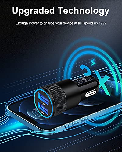 3.4a Fast Charge Dual Port USB Cargador Carro Lighter Adapter for iPhone