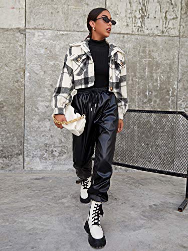Floerns Buffalo Plaid Crop Jacket Coat.