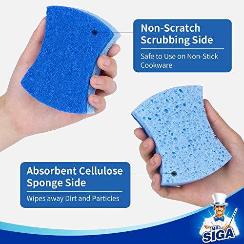 MR.SIGA Dual-Sided Dishwashing Sponge