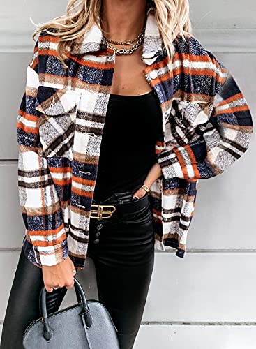 Dokotoo Women's Classic Plaid Button Up Shirt